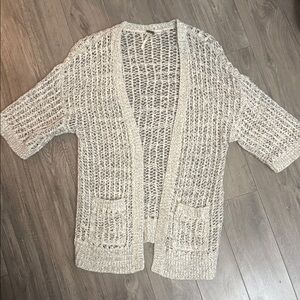 Free People Cream Open-Knit Cardigan